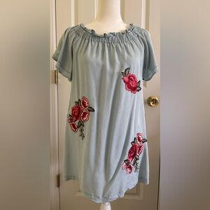 a.n.a chambray Blue dress